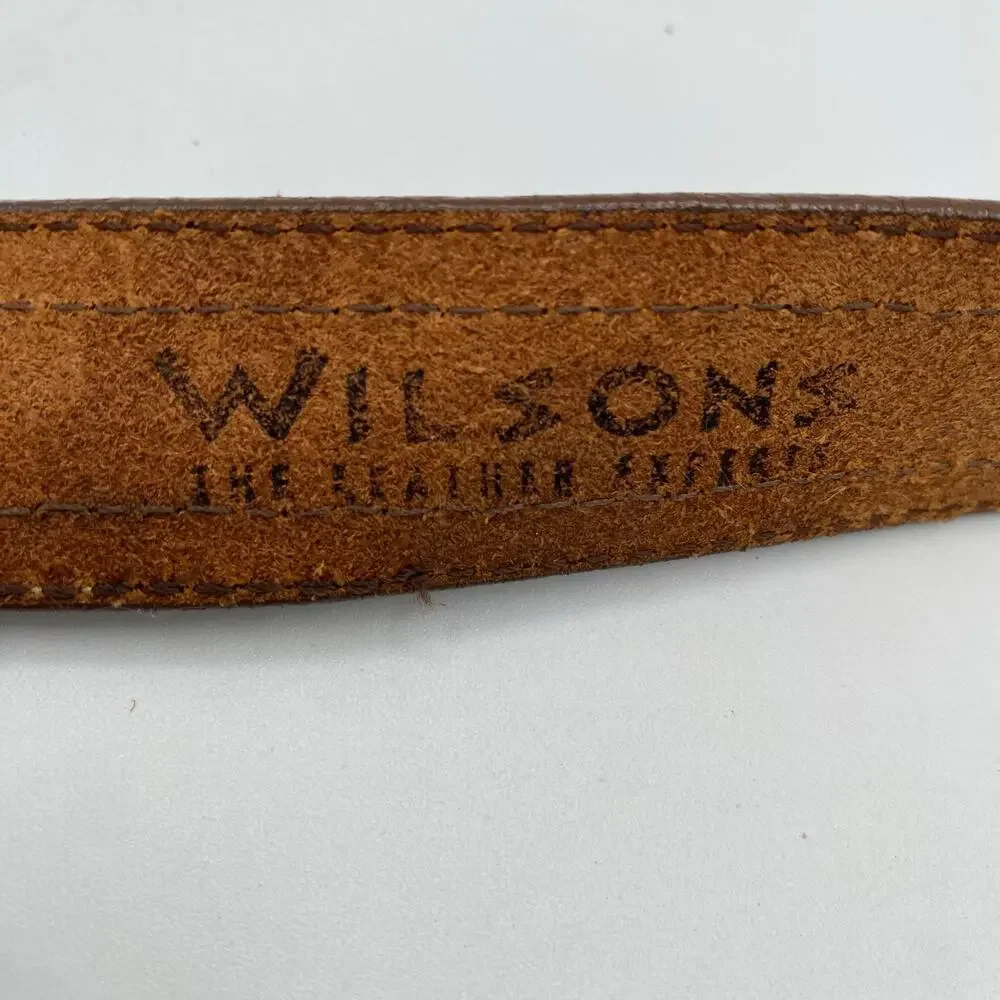 Vintage Wilsons Leather Belt Beaded Aztec Southwestern Womens Size 34